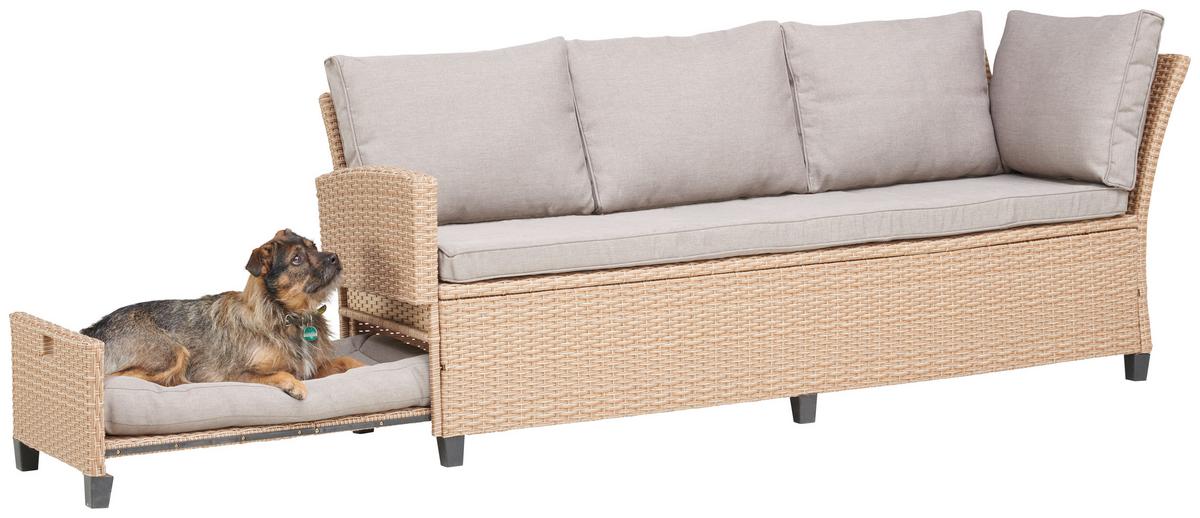 Lounge Garnitura Porto-multi, Svetlo Rjava, 6-Delni Set - svetlo rjava/siva, Moderno, umetna masa/tekstil (190/237cm) - Beldano