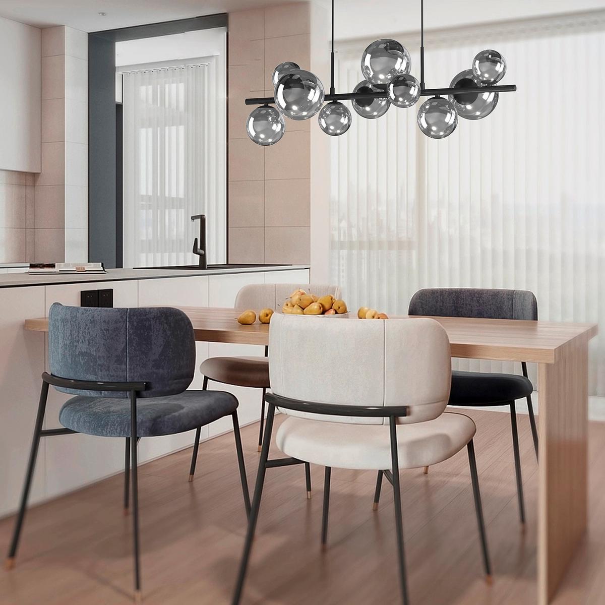 Pendelleuchte Paloma Schwarz max. 3 Watt - Schwarz, Design, Glas/Metall (86/33/150cm)