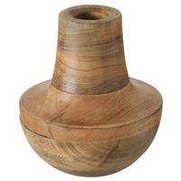 Dekovase Poshka aus Mangoholz Ø ca. 15cm - Naturfarben, MODERN, Holz (15/18cm)