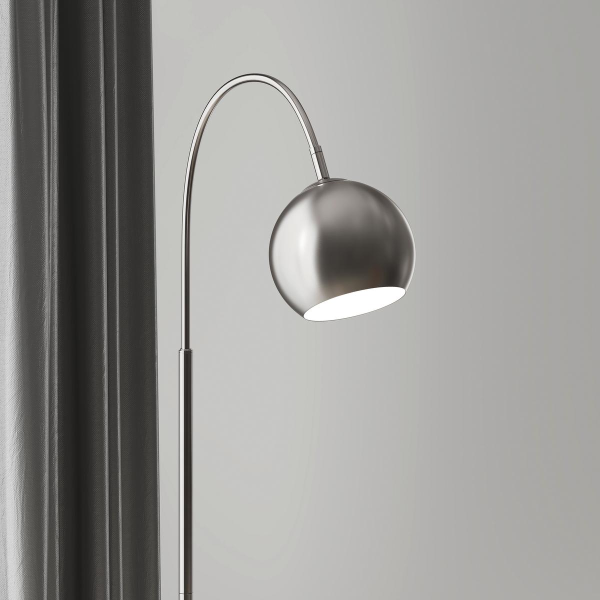 LAMPA STOJĄCA 24779N BENNO - biały/kolor niklowy, Basics, tworzywo sztuczne/metal (46/25/150cm) - Globo