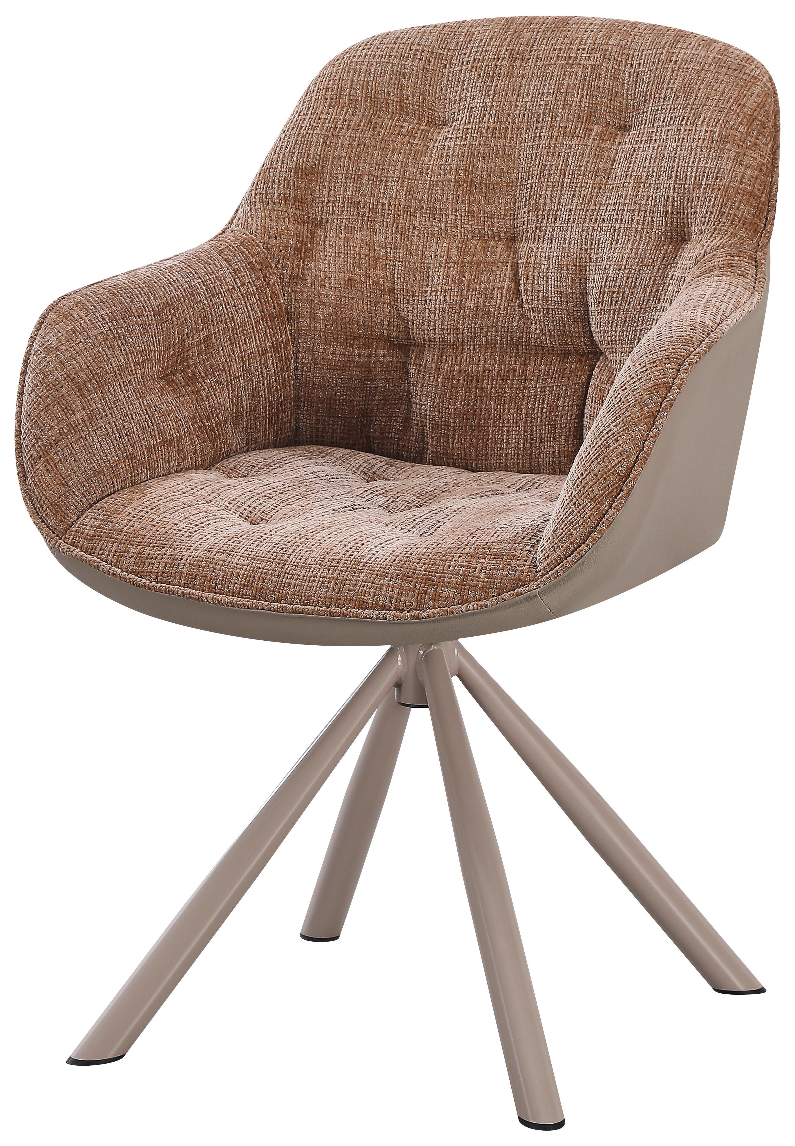 Naslanjač Eileen, Bež - siva/bež, Moderno, kovina/tekstil (62/85/62cm) - Mömax