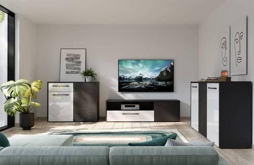 Tv-element Karlshamn - črna/bela, Moderno, kovina/umetna masa (164,2/47,2/42cm) - Mömax