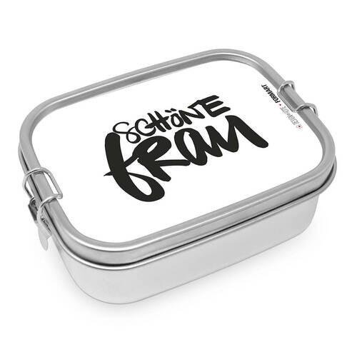 Lunchbox Schöne Frau aus Edelstahl - Schwarz/Weiß, MODERN, Metall (14/16,5/5,8cm)