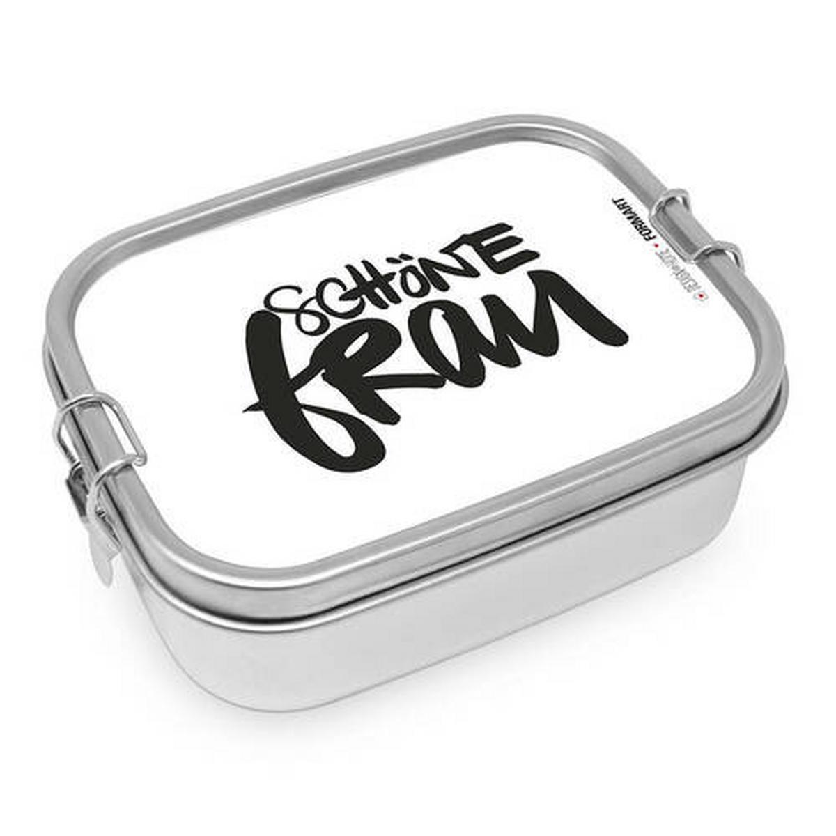 Lunchbox Schöne Frau aus Edelstahl - Schwarz/Weiß, MODERN, Metall (14/16,5/5,8cm)