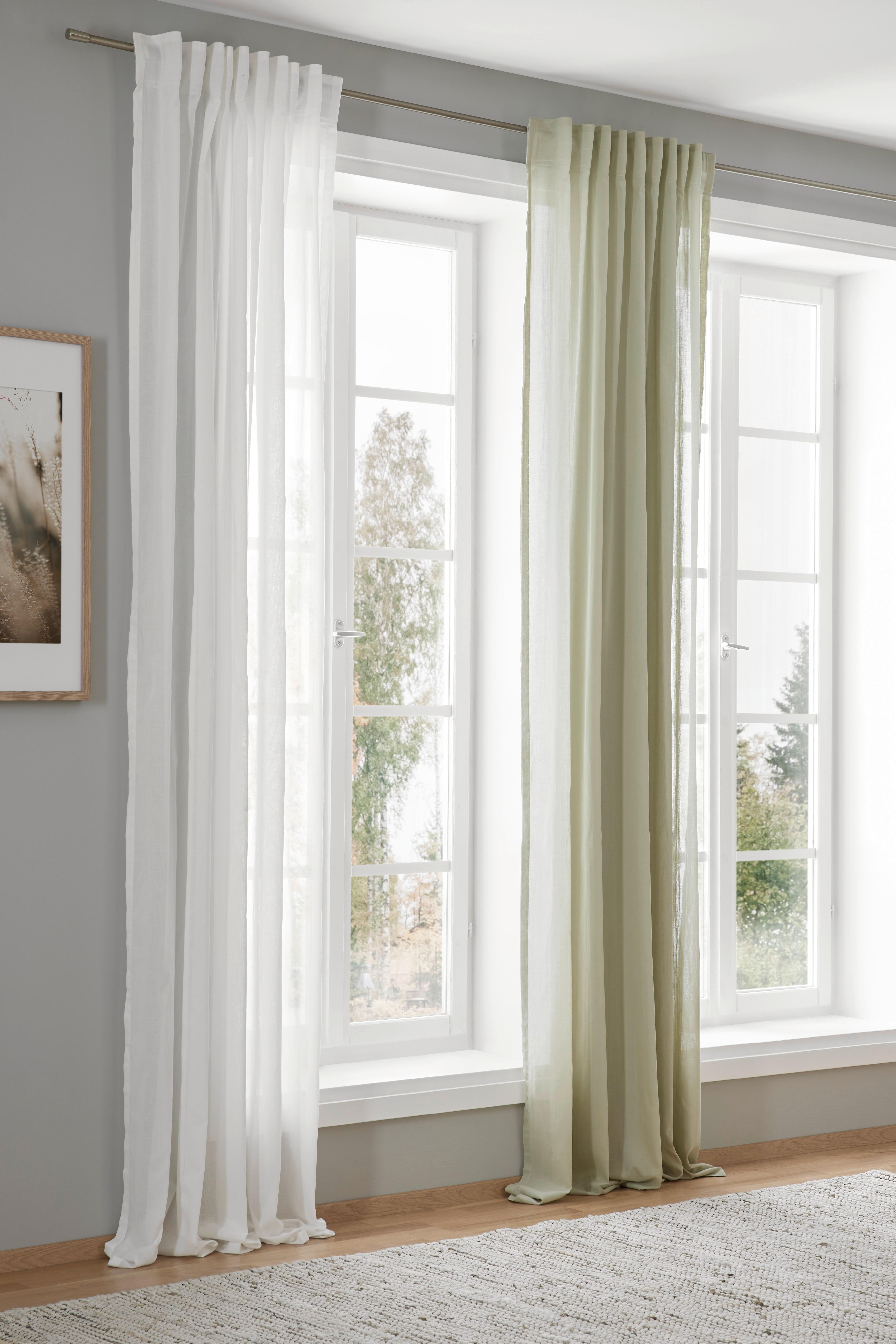 GARDINLÄNGD BIO-LUISE 2 STK. - vit, Natur, textil (140/267cm) - ecoTree