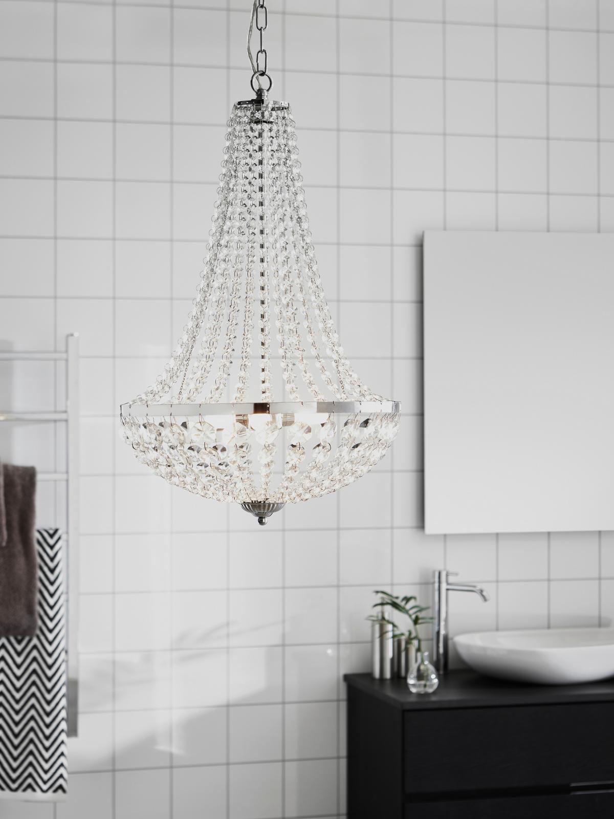 Kronleuchter Gränsö max. 20 Watt - Klar/Chromfarben, Basics, Glas/Metall (40/40/60cm) - Markslöjd