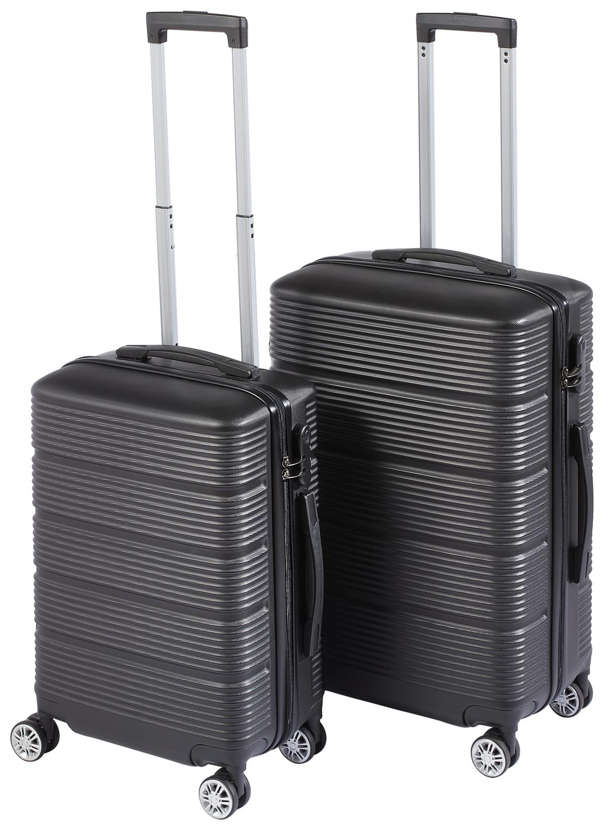 ZESTAW WALIZEK PODRÓŻNYCH LTS-99030 - czarny, Basics, tworzywo sztuczne/metal - Novel