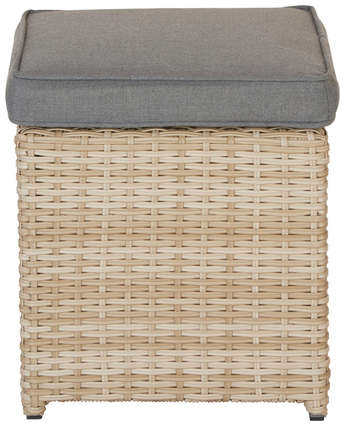 Loungegarnitur-Set Nela 2 Grau/Beige - Beige/Hellgrau, Modern, Glas/Kunststoff - Mömax