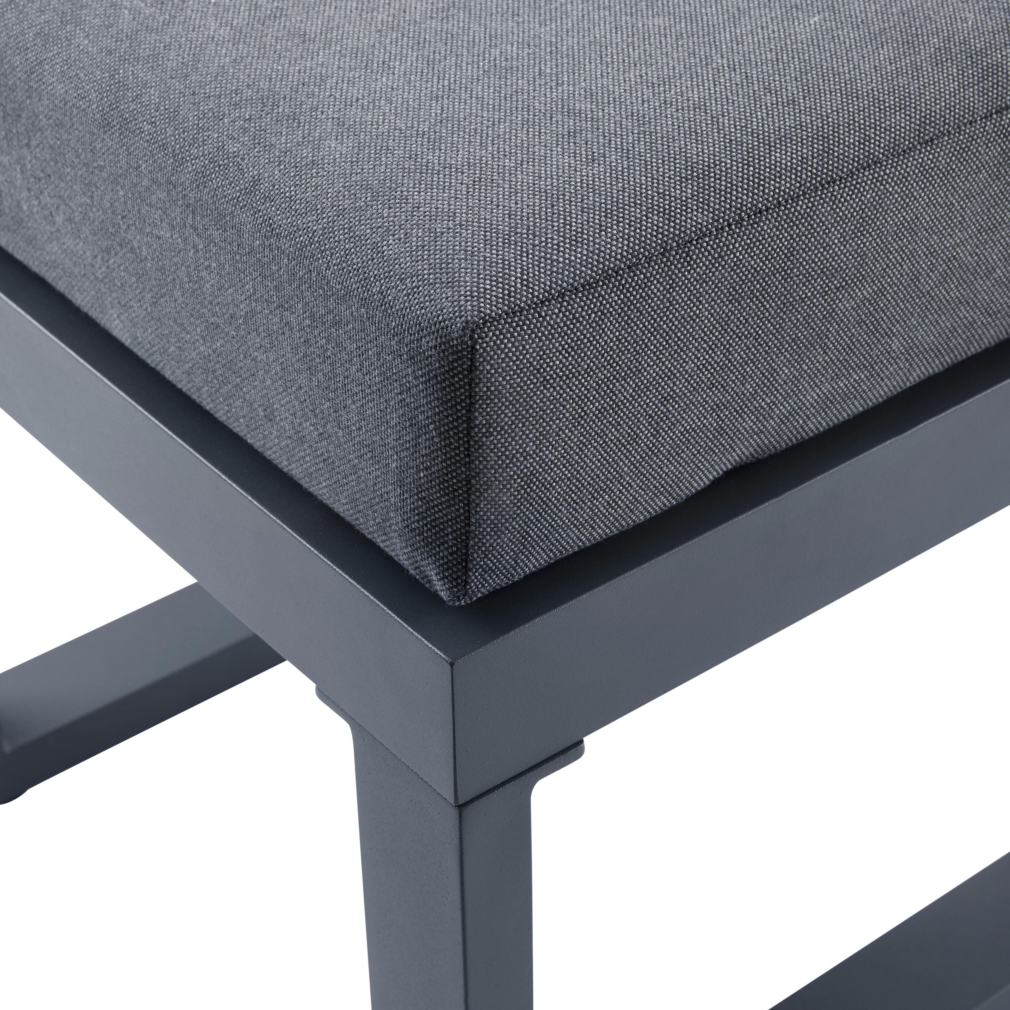 Loungegarnitur "Adriano", grau, Outdoorgewebe - Dunkelgrau/Anthrazit, MODERN, Glas/Textil (171/69.5/72cm) - Bessagi Garden