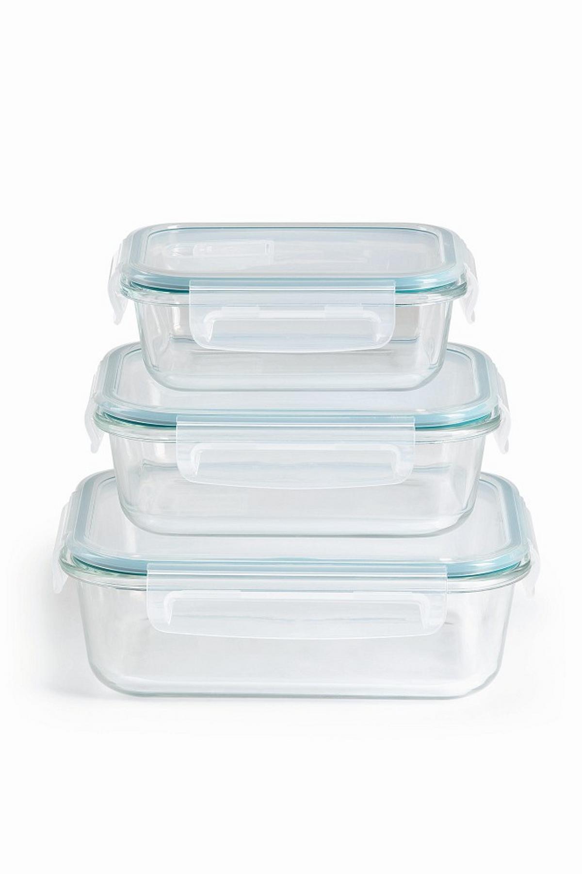 ZESTAW POJEMNIKÓW NA ŻYWNOŚĆ 13755 - zielony/przezroczysty, Basics, tworzywo sztuczne/szkło (19,6/14,5/6,6cm) - GOURMETMAXX