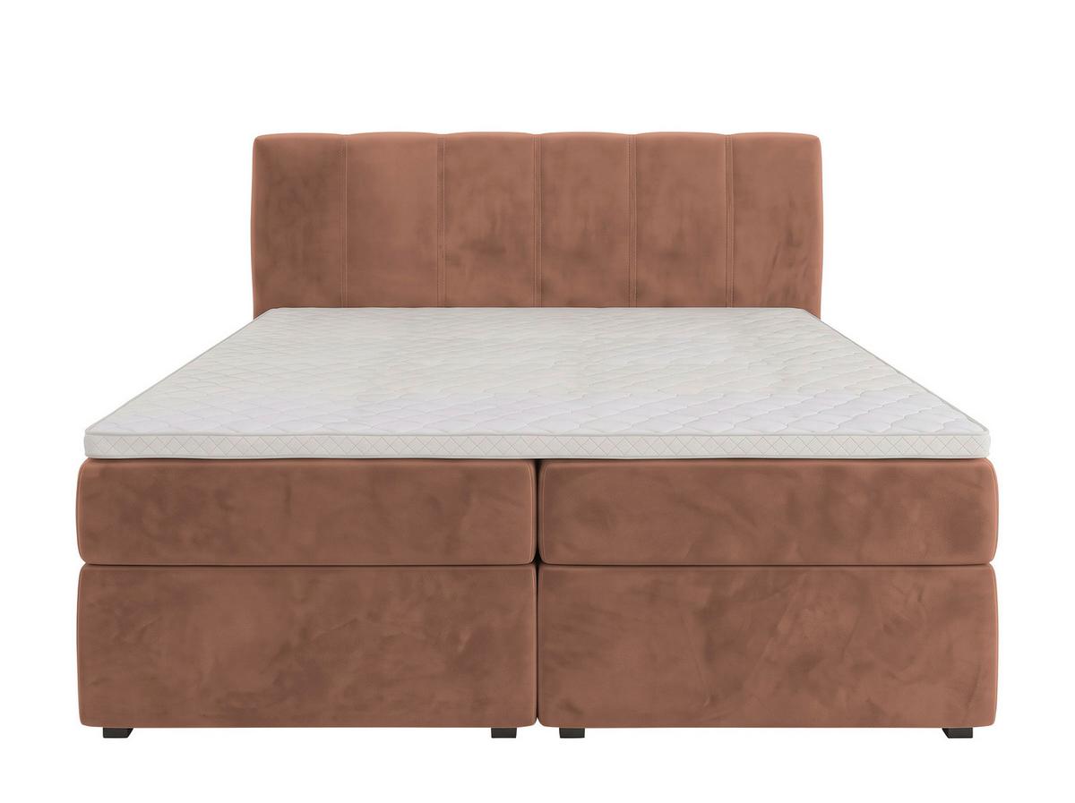 Boxbett Dana Hellbraun ca. 140x200cm - Hellbraun/Schwarz, Kunststoff/Textil (140/200cm) - Based