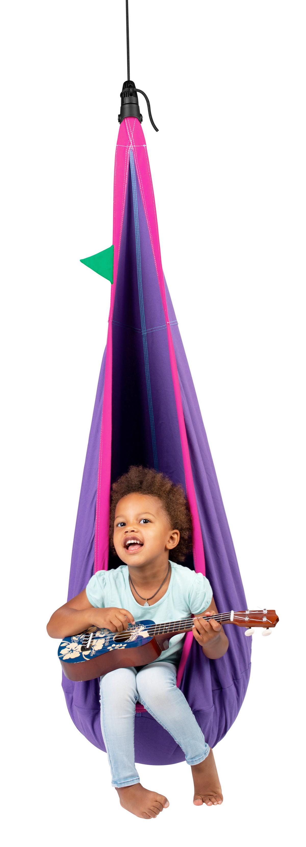 Kinderhängesessel Hanging Nest Grün/Lila/Pink - Pink/Lila, KONVENTIONELL, Textil (70/200-400/150cm) - La Siesta