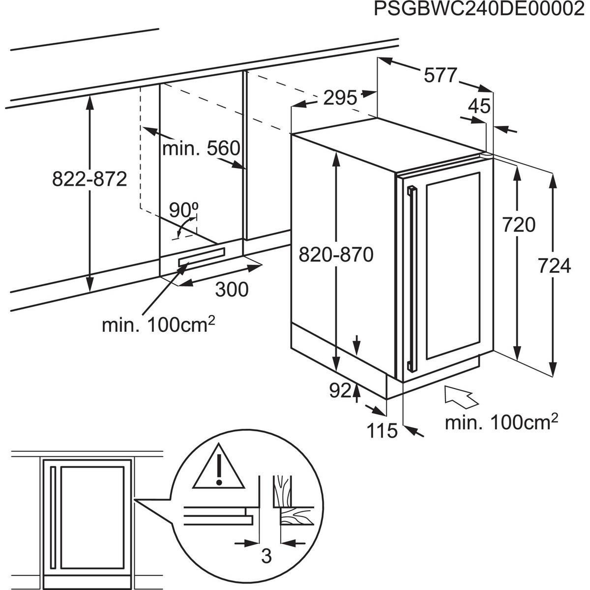 Weinkühlschrank AWS4020B5B Schwarz - Schwarz, Glas/Holz (29,5/82/57,1cm) - AEG