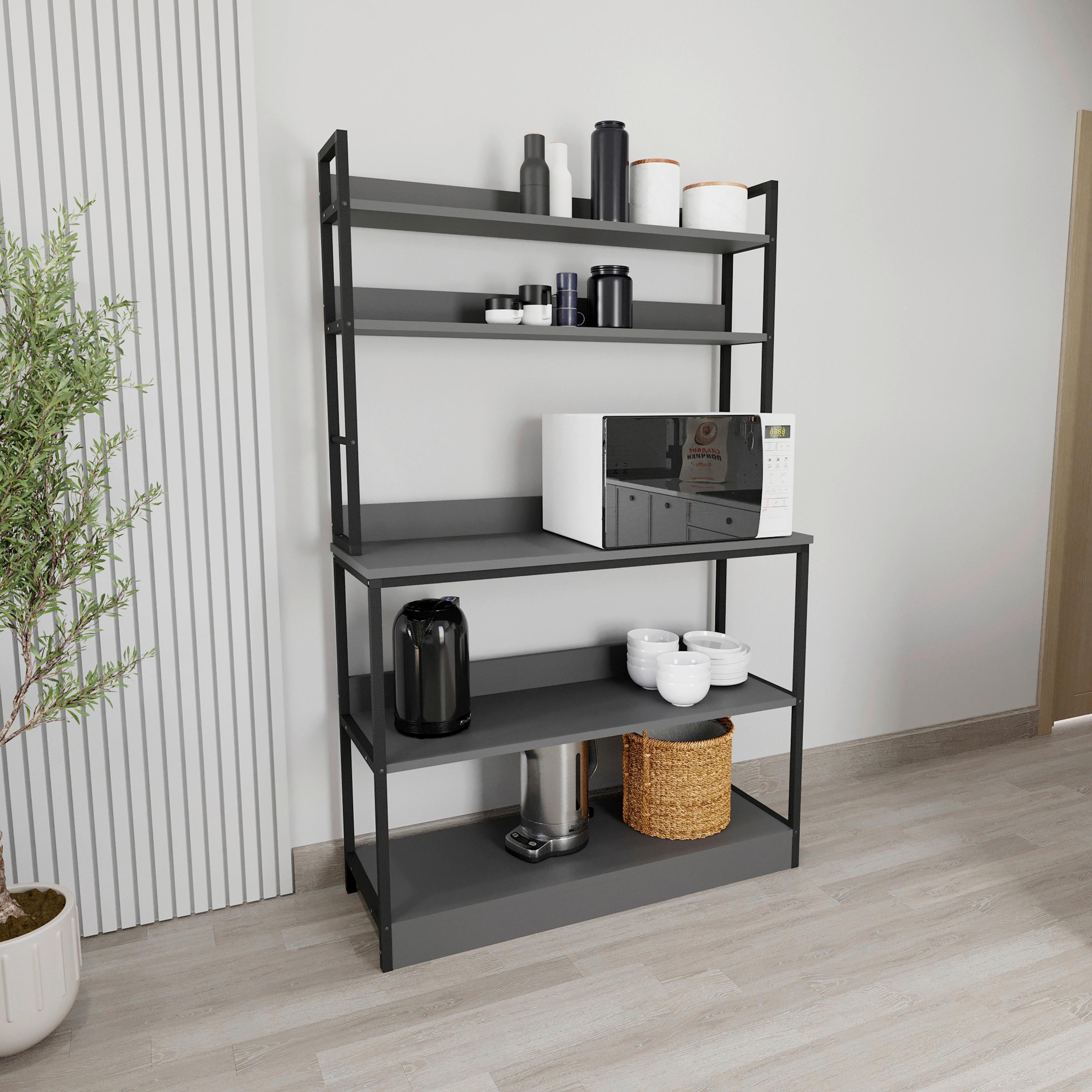 Regal INSASI Anthrazit ca. 101x161x36 cm - Anthrazit, Design, Holzwerkstoff/Metall (101/161/36cm) - MID.YOU