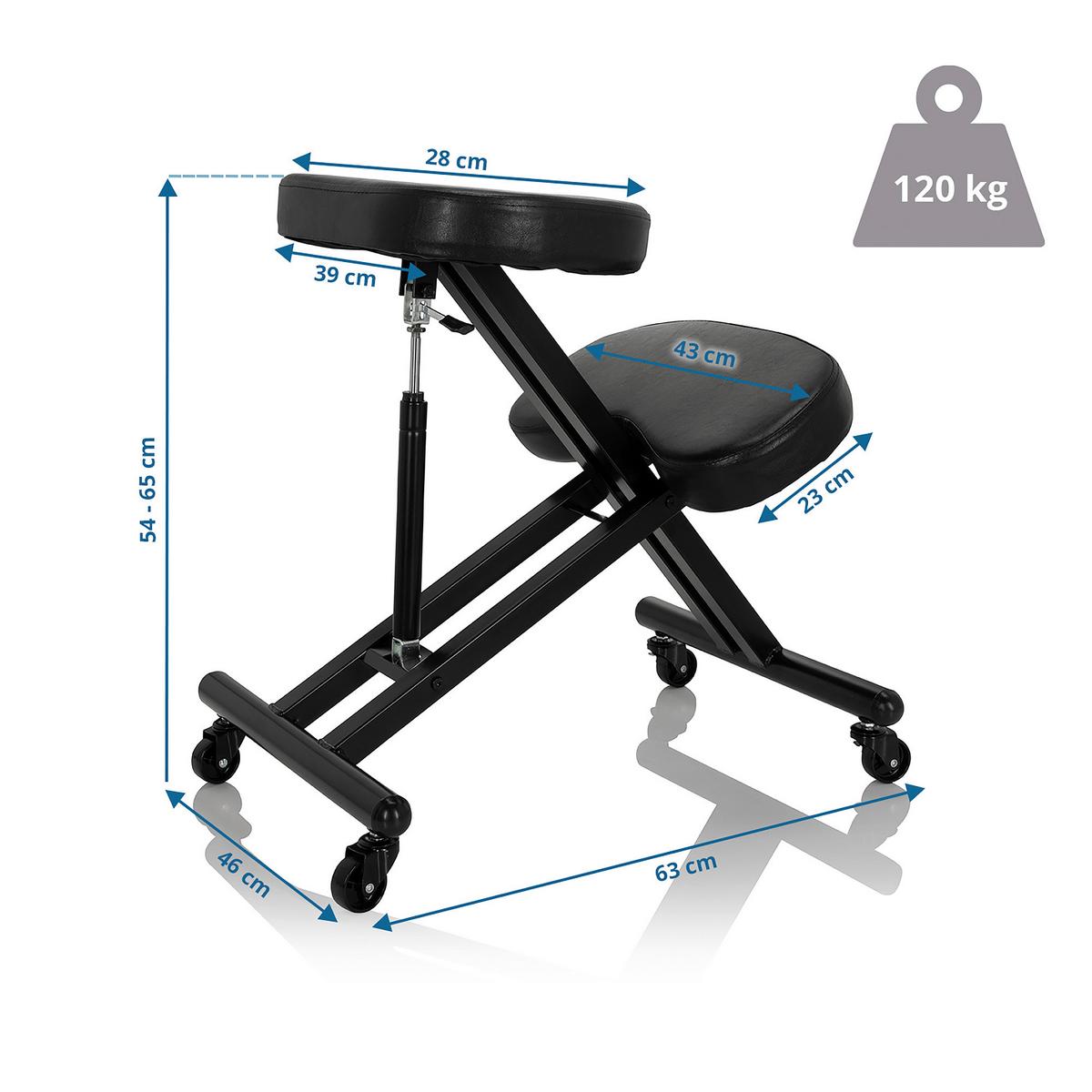 Pisarniški Stolček Otrhoni, Črna - črna, Basics, kovina/umetna masa (46/54-65/63cm) - MID.YOU