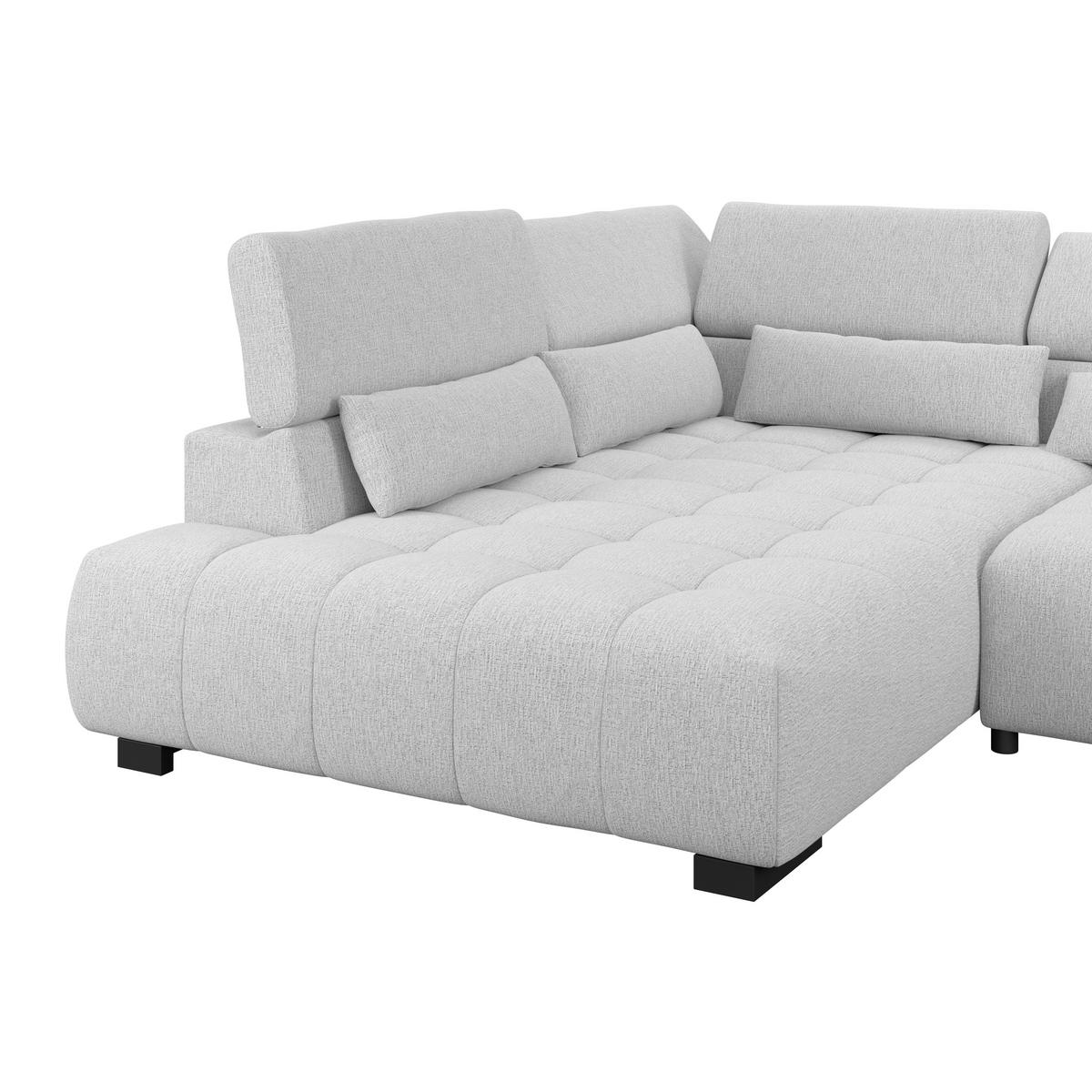 Kutna Garnitura Matera - svijetlo siva/crna, Trend, tekstil/drvo (226/311cm)