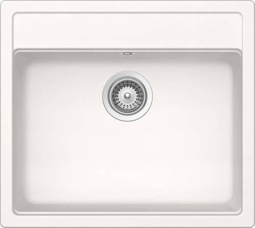 Spüle MONN100APOL in Weiß - Weiß, MODERN, Stein (57/51cm) - Schock