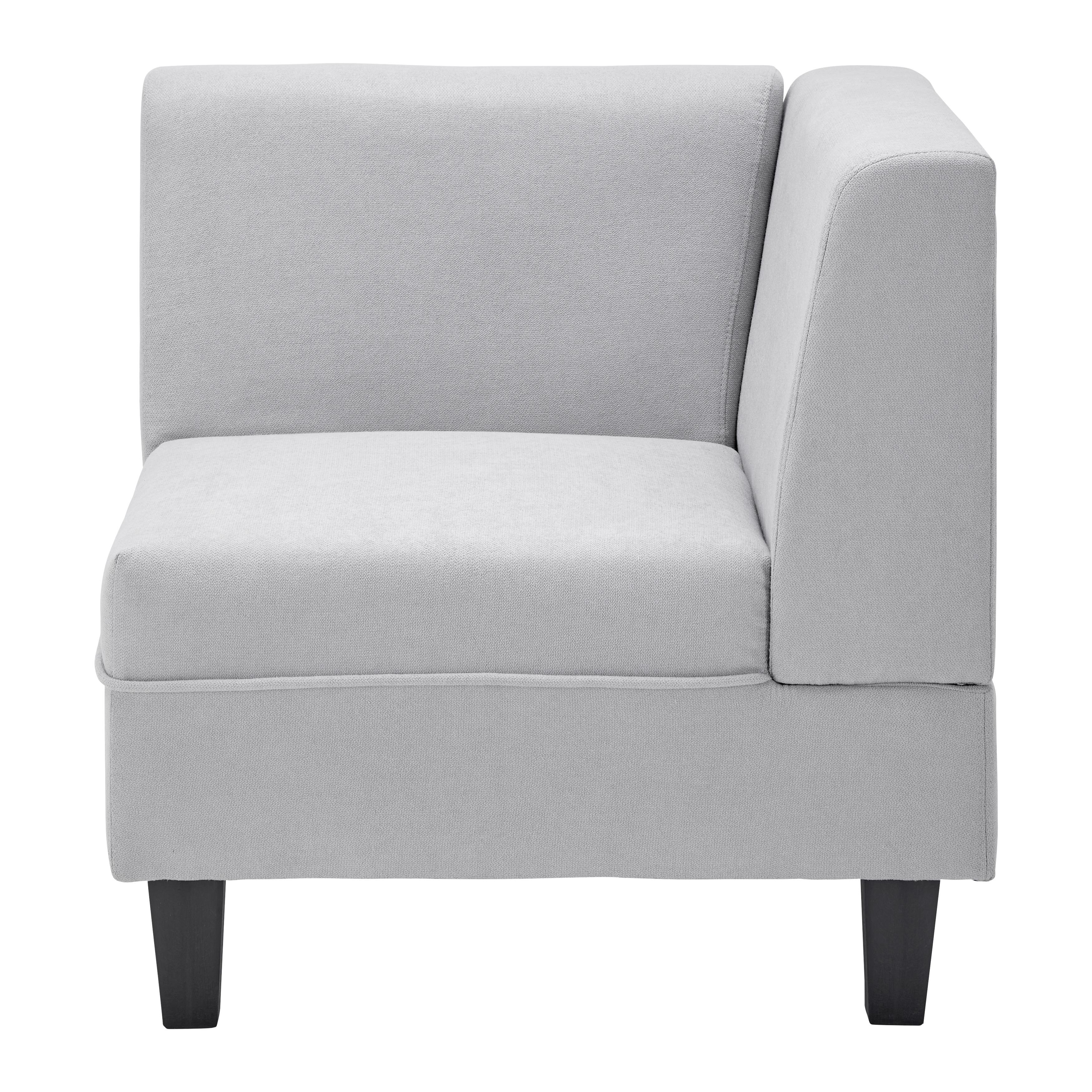 Sofa "Lima", Eckelement, hellgrau - Hellgrau/Schwarz, MODERN, Holz/Kunststoff (64/74/64cm) - Bessagi Home
