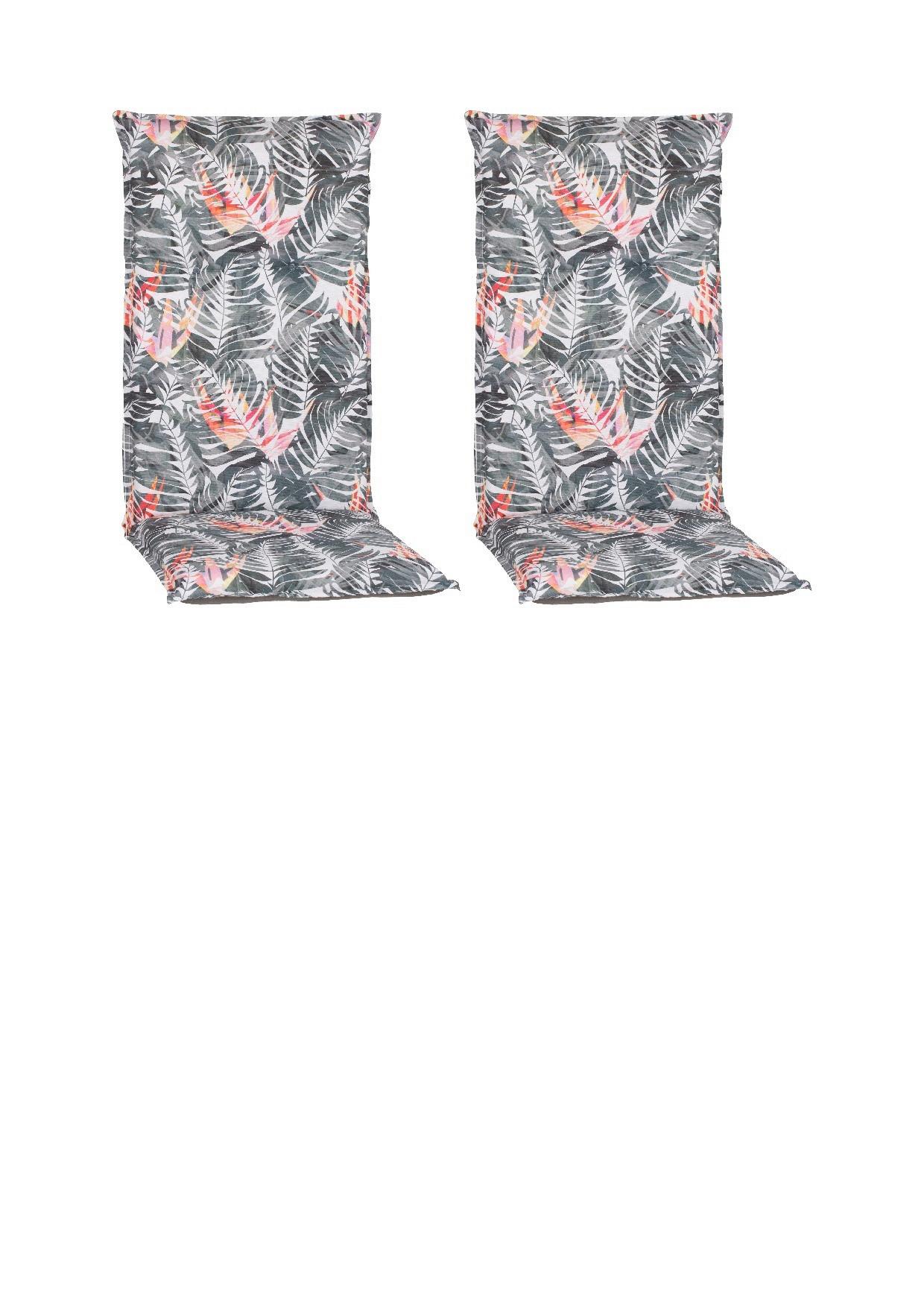 Hochlehner Auflagen Tamky 2er- Set ca. 118x46 cm Grau/Rot - Grau, Basics, Textil (118/46/8cm) - Gardenson