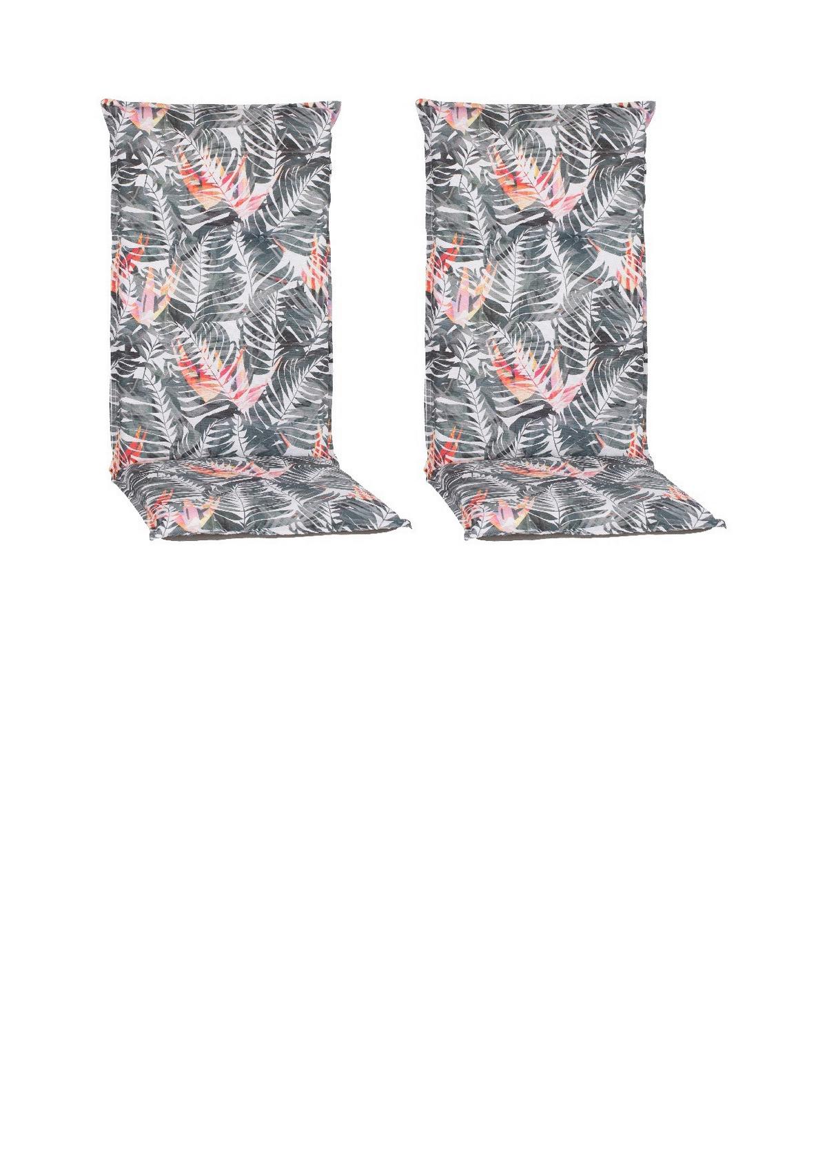 Hochlehner Auflagen Tamky 2er- Set ca. 118x46 cm Grau/Rot - Grau, Basics, Textil (118/46/8cm) - Gardenson