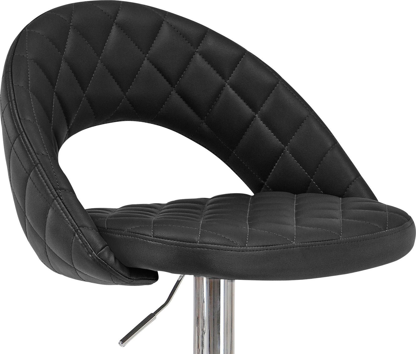 Barska Stolica Martin - boja hroma/crna, Moderno, metal/tekstil (55/89-110/53cm) - Modern Living