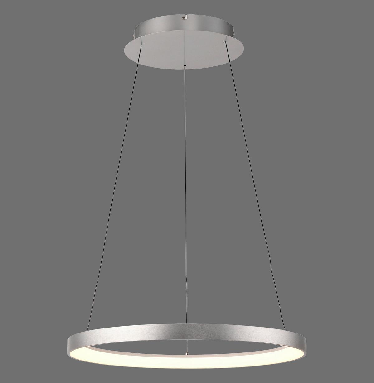 LAMPA ZWIESZANA LED 2851-95 HOOP - kolor aluminiowy, Design, tworzywo sztuczne/metal (57/180/200cm) - Paul Neuhaus