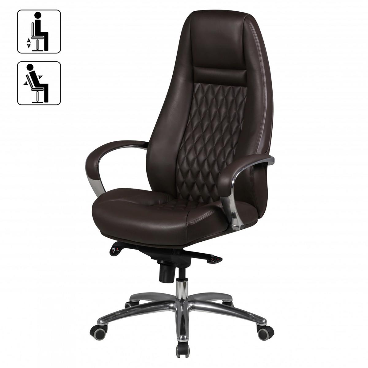 Pisarniški Stol Austin - barve aluminija/rjava, Moderno, kovina/umetna masa (68/130/68cm) - MID.YOU
