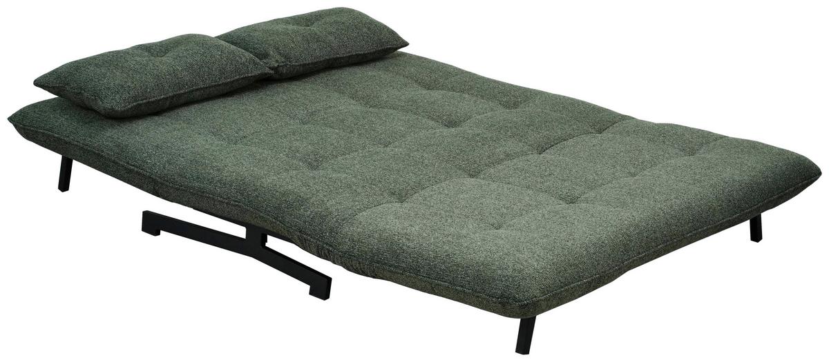 Canapea cu 2 locuri POSITANO - verde/negru, Modern, metal/textil (142/86/88cmcm) - Mömax