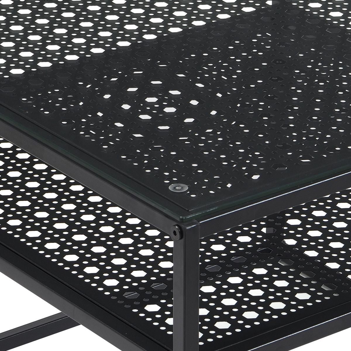 Couchtisch Wl7.325 - Schwarz, Design, Glas/Metall (60/60/45cm) - MID.YOU