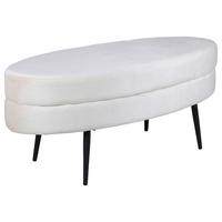 HOCKERBANK OTTO - Creme, Design, Textil/Metall (100/41/40cm) - Livetastic