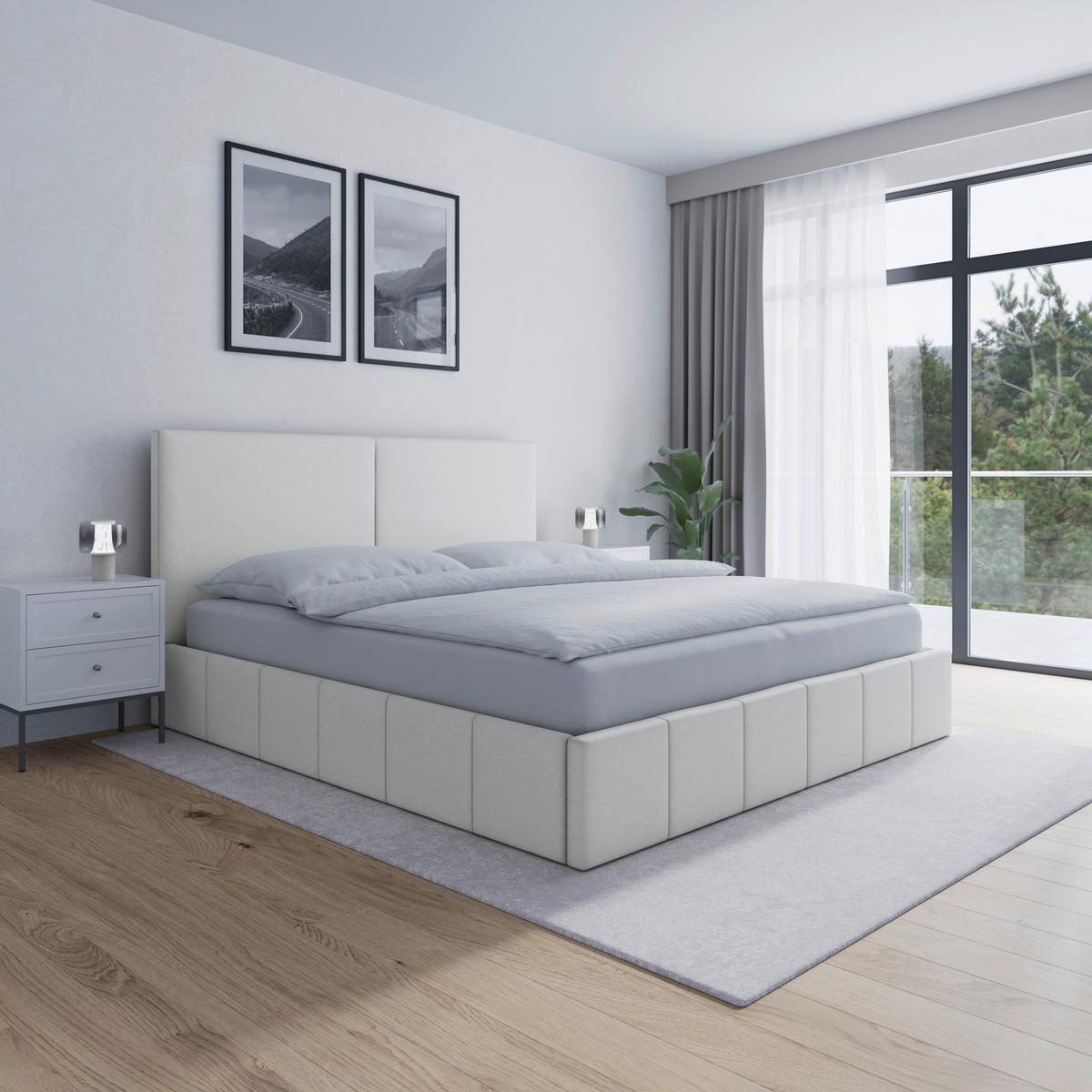 Tapecirani Krevet Mila - Elfenbein/crna, Moderno, drvni materijal/metal (180/200cm) - Bessagi Home