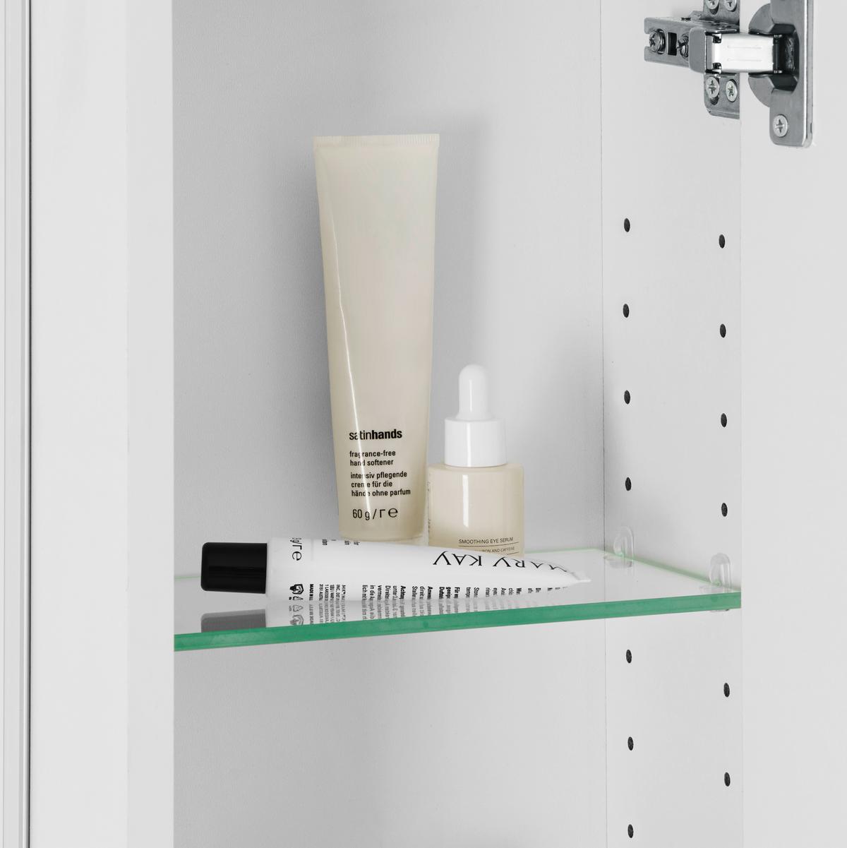 Spiegelschrank Elias Weiß - Weiß, MODERN, Glas/Holzwerkstoff (100/60/18cm) - Mömax