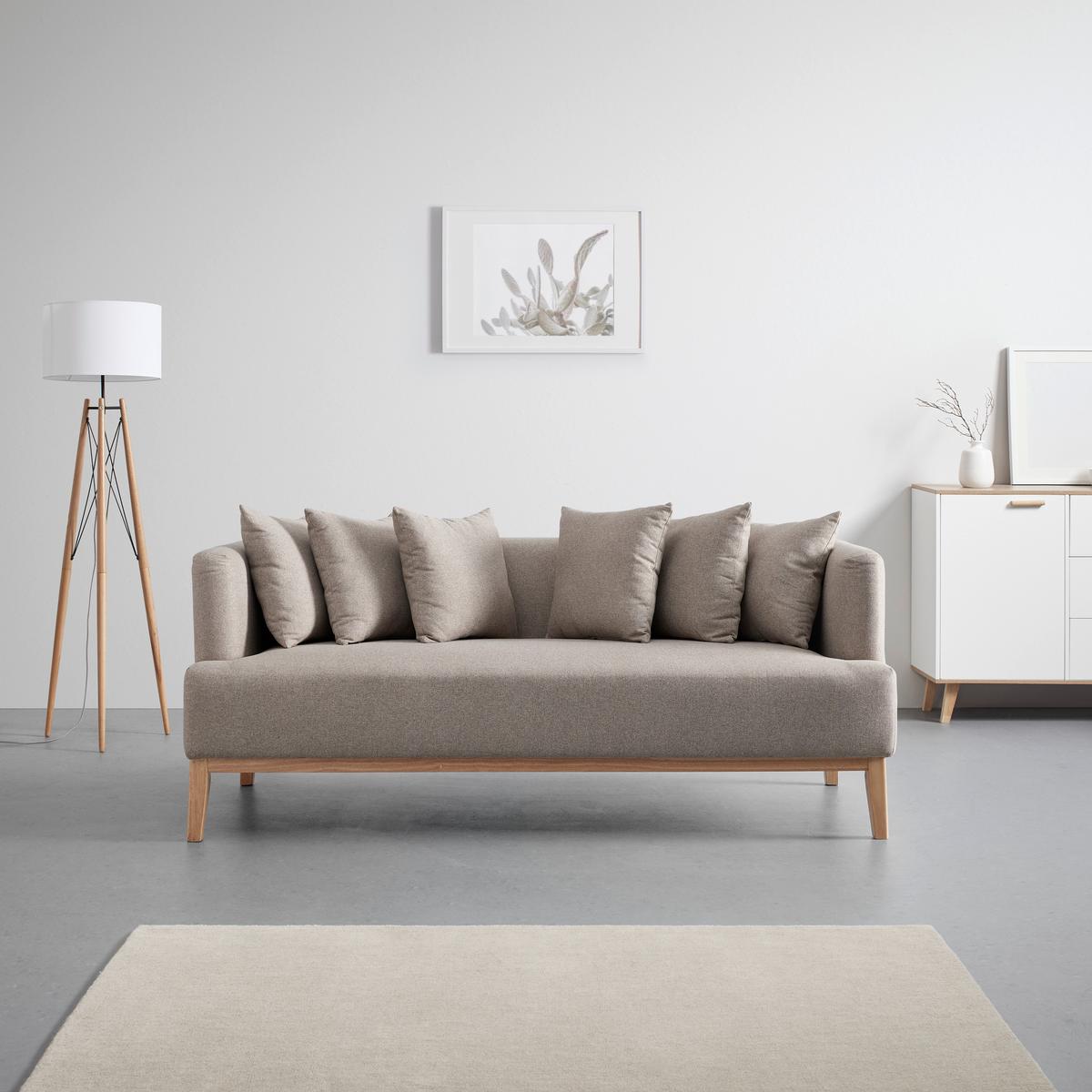Mega Sofa Mina - prirodne boje/bež, Moderno, drvo/tekstil (190/78/81cm) - Bessagi Home
