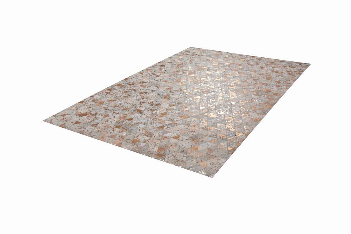 FLACHWEBETEPPICH ROCKET 410 ELFENBEIN / GOLD - Goldfarben/Creme, Konventionell, Leder (200/290cm) - Kayoom