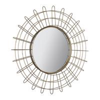 Spiegel Miranda Ø ca.76cm Messing - Messingfarben/Silberfarben, MODERN, Glas/Holzwerkstoff (76cm) - Bessagi Home