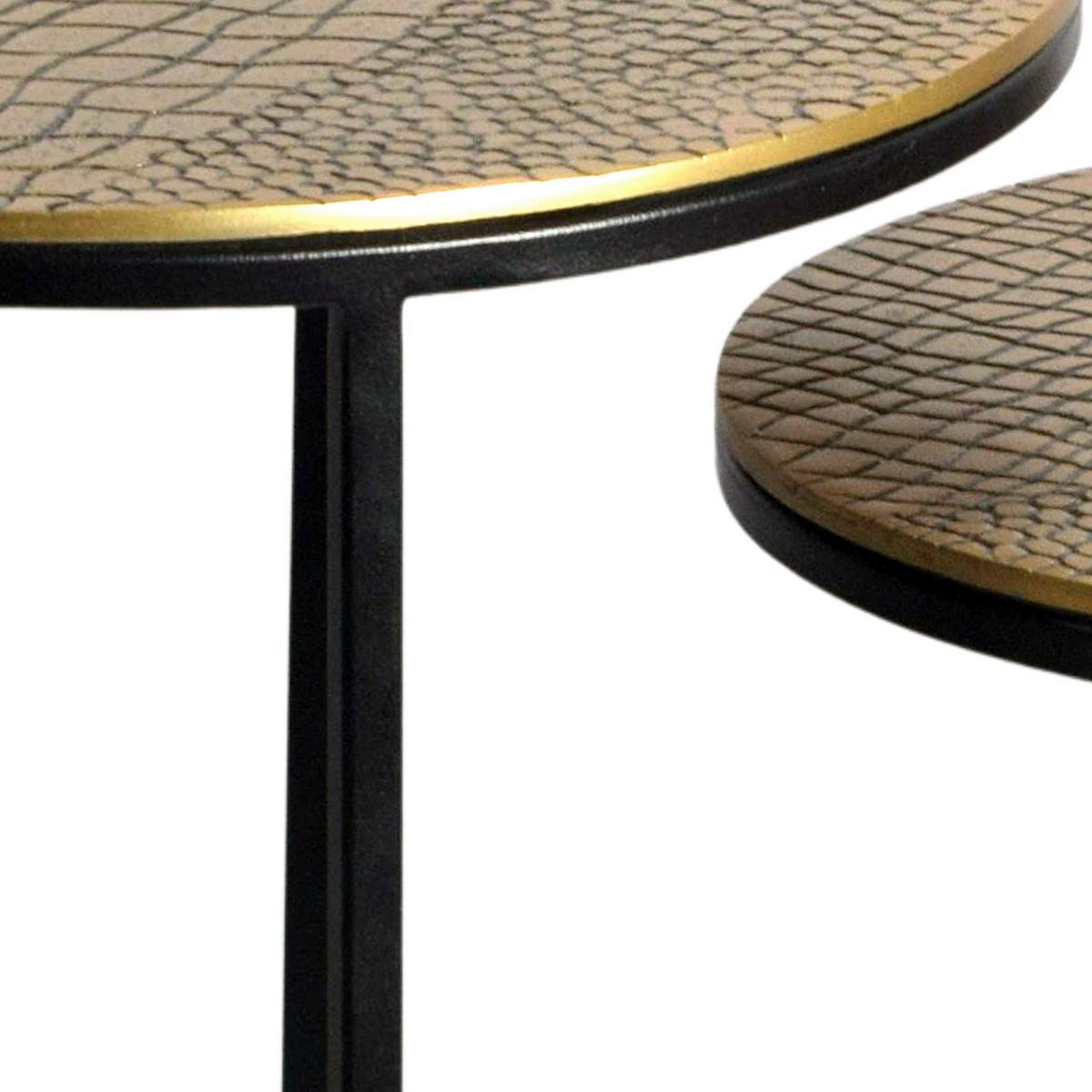 Satztisch Wl7.348 - Goldfarben/Schwarz, Design, Metall (40/40/48cm) - Livetastic