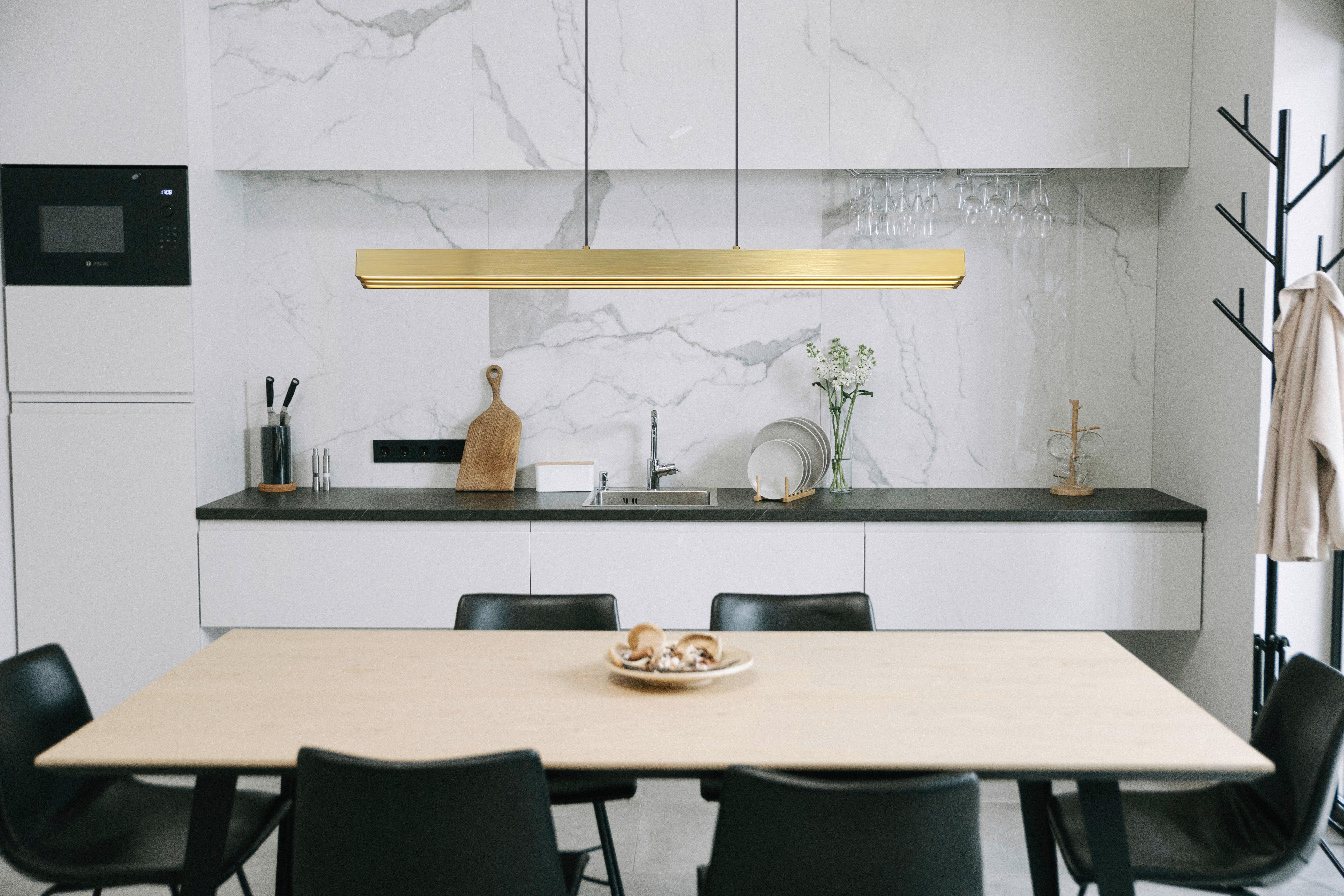 LED-HÄNGELEUCHTE 17016G - Messingfarben/Opal, Design, Kunststoff/Metall (150/7,5/150cm) - Globo