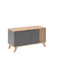 Bancă pentru hol CLEVER - culoare lemn stejar/antracit, Modern, material pe bază de lemn (90/52/38cm) - Modern Living