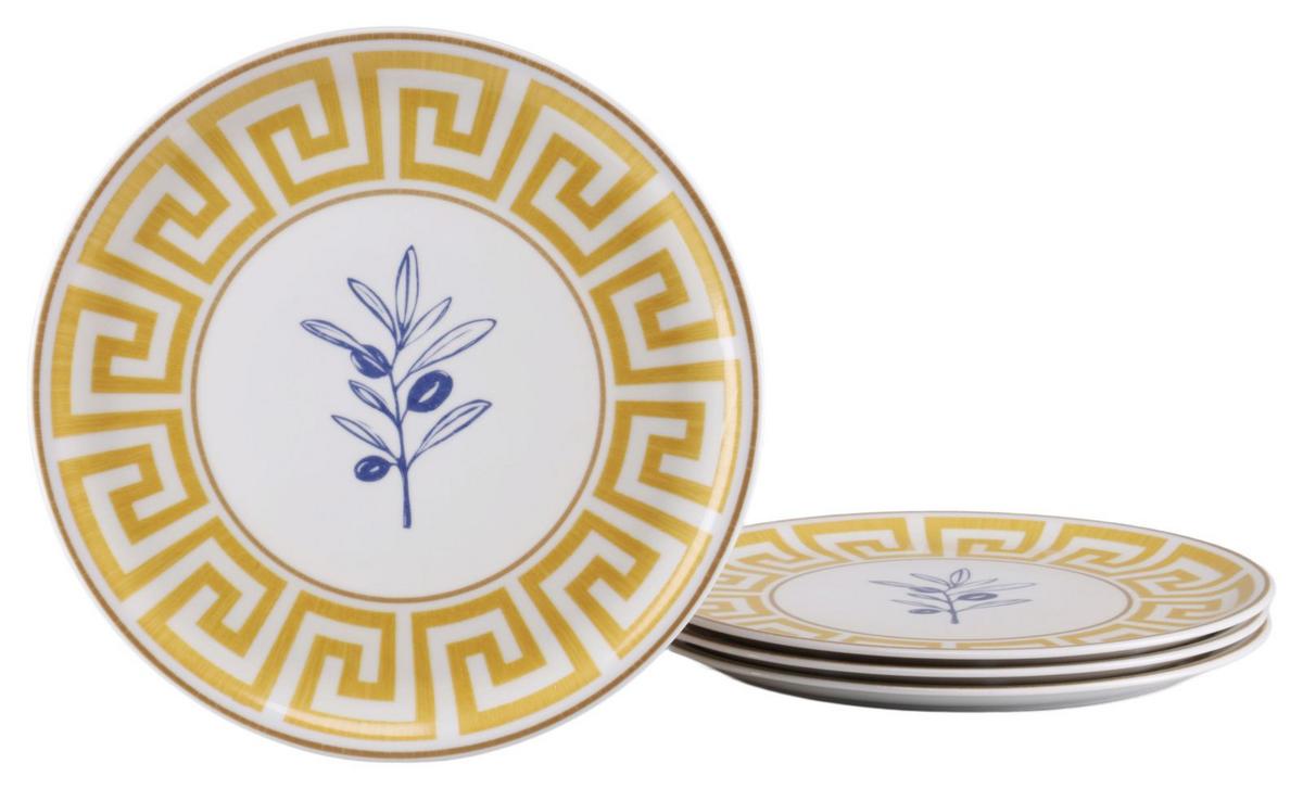 Set Krožnikov Za Pico Gourmet Athena, 4-Delni - bela/barve medu, Basics, keramika (32cm) - Creatable