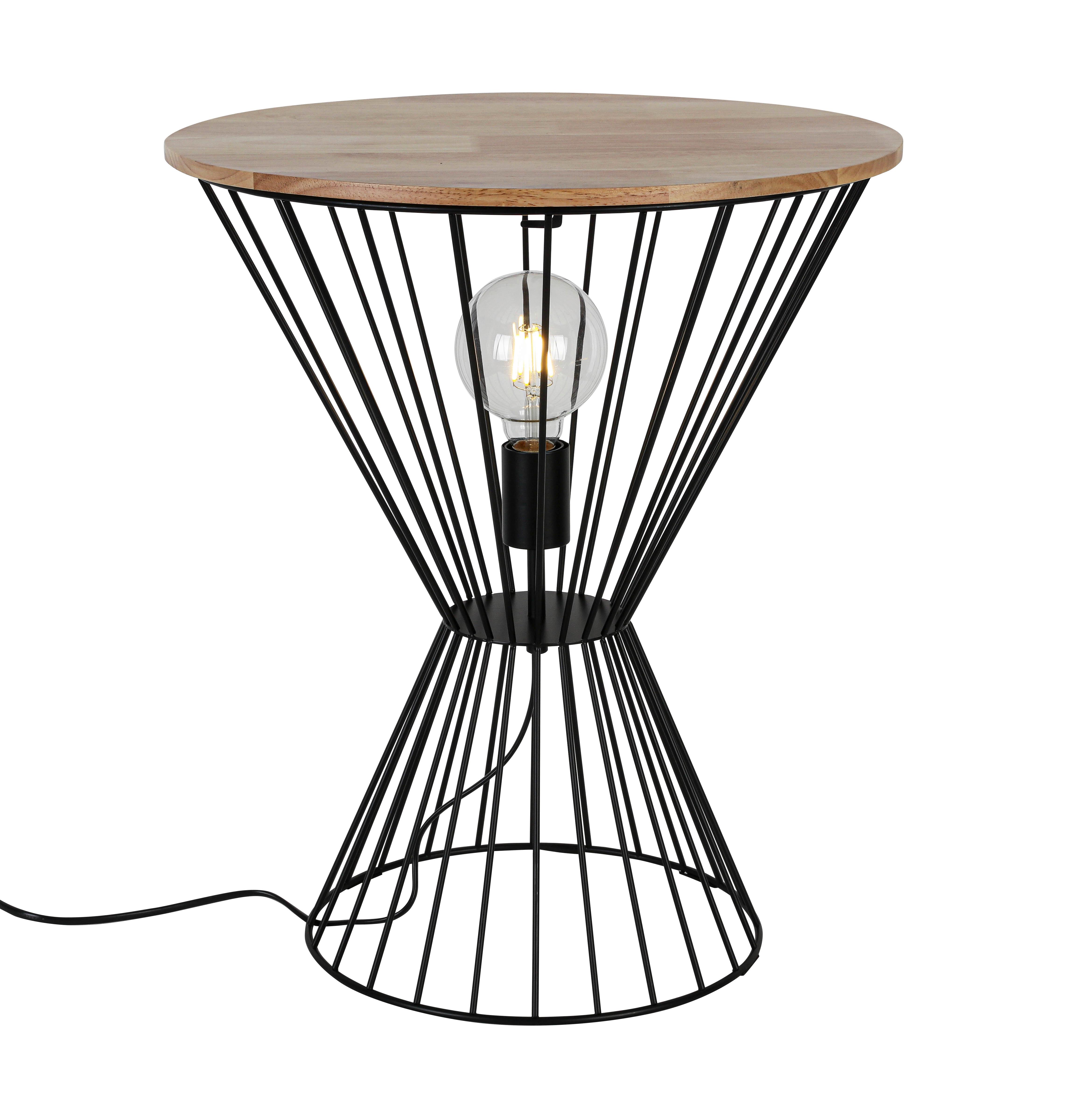 Stolna Svjetiljka Table - boje hrasta/crna, Moderno, drvo/metal (45/54cm) - Mömax
