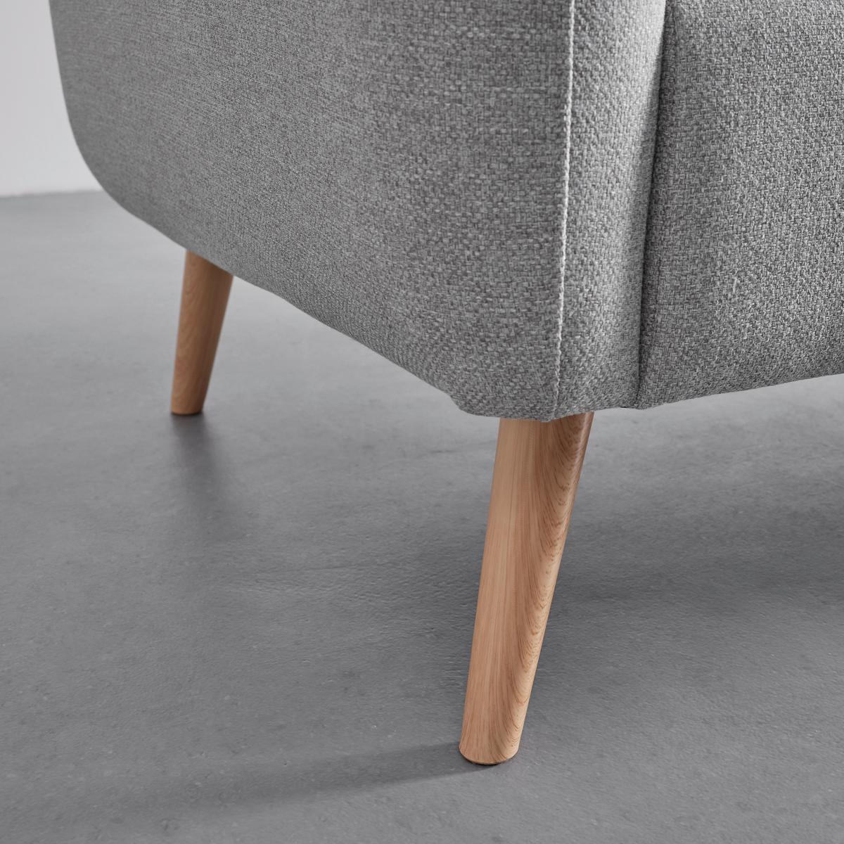 Sofa Pia Hellgrau Webstoff - Hellgrau/Naturfarben, MODERN, Holz/Textil (146/76/75cm) - Bessagi Home