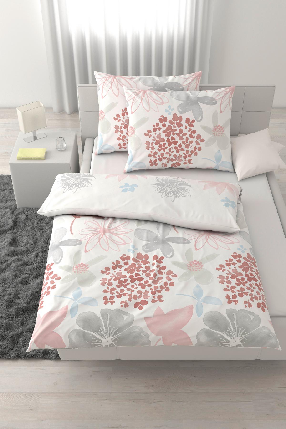 Posteljina Gundi Xxl 200x200/2x60x80cm - bijela/siva, Konvencionalno, tekstil (200/200cm) - Mömax