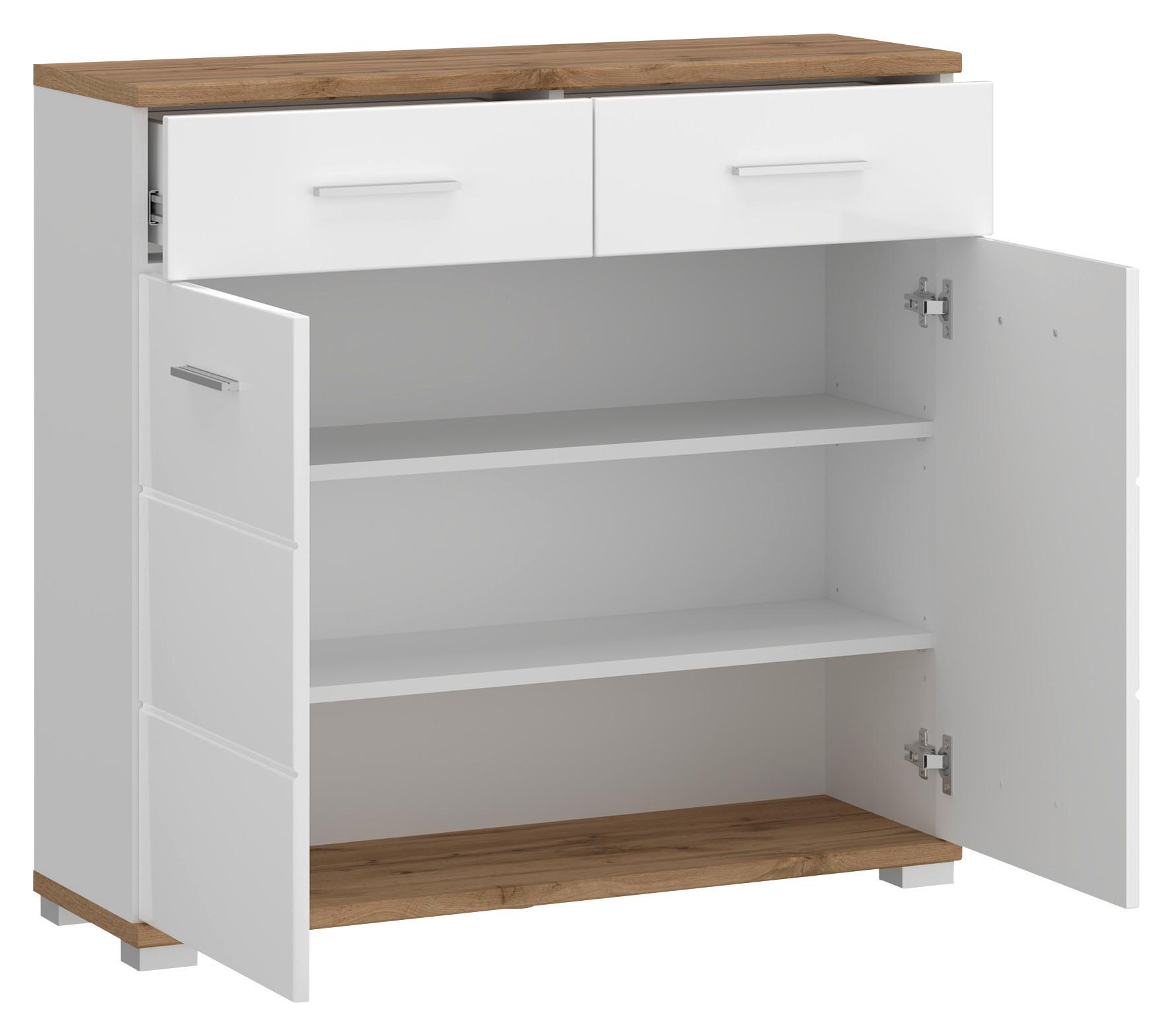 Omara Za Čevlje Hola, Bela, Barva Hrasta - hrast wotan/barve hrasta, Trend, umetna masa/leseni material (90/88/33,5cm)