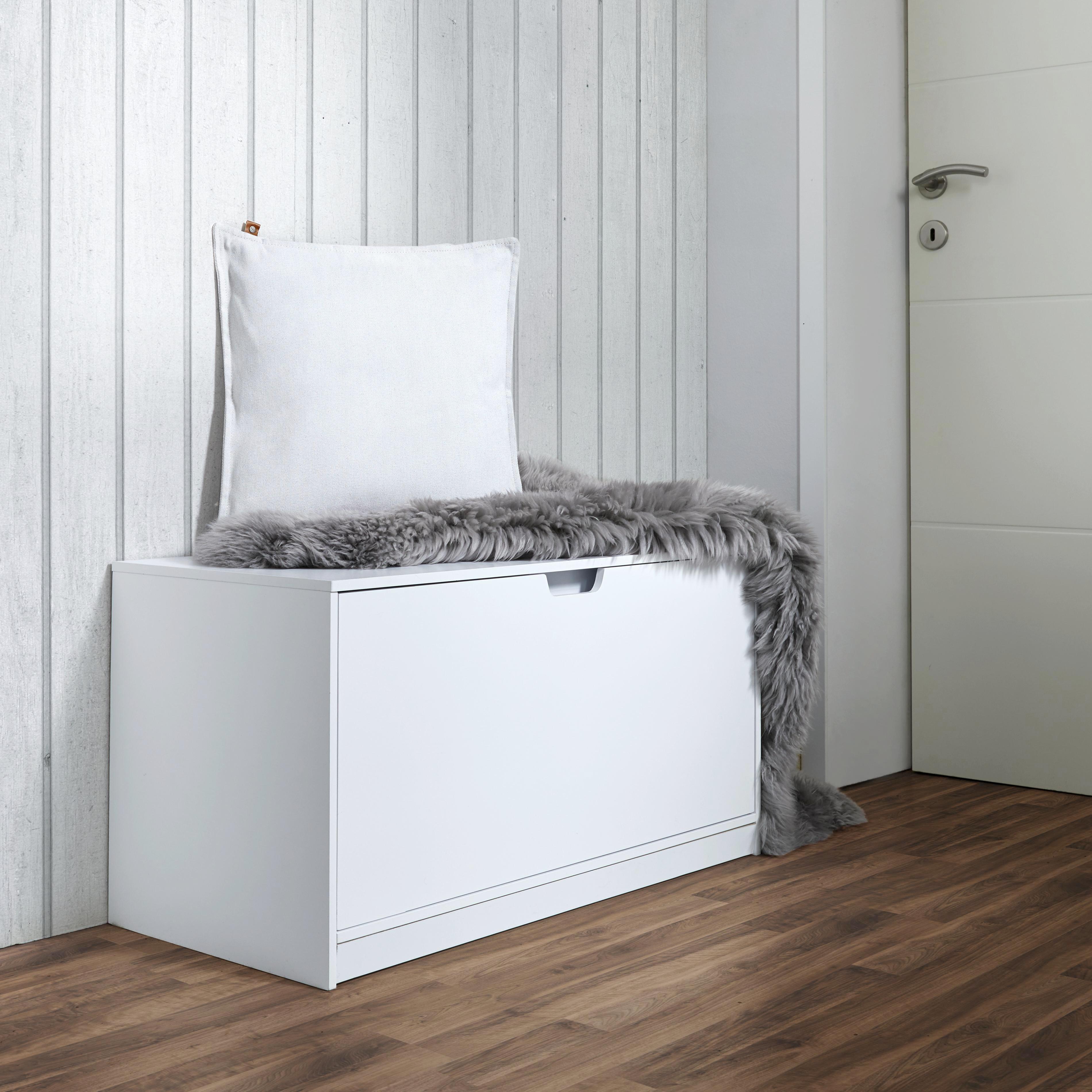 Garderobenbank in Weiß 'Basic' - Weiß, MODERN, Holz (87/45/40cm) - Bessagi Home