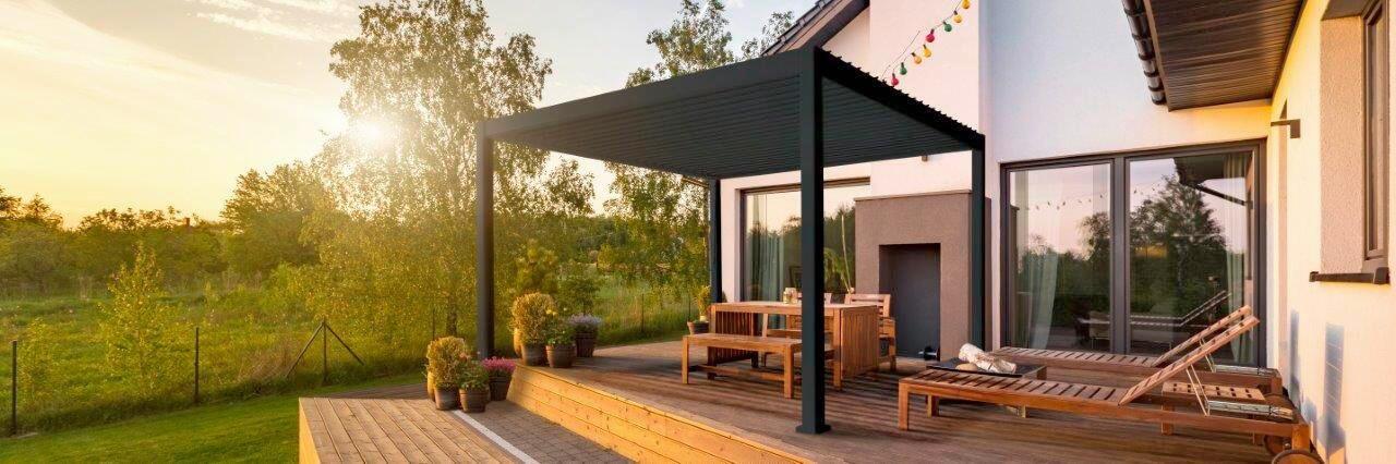 Pavillo Mirador ca. 300x250x300 cm Schwarz - Anthrazit, MODERN, Metall (300/250/300cm) - Gardenson
