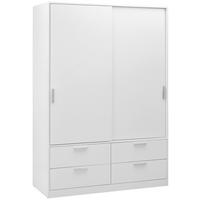 Omara Z Drsnimi Vrati Mika, Bela, Š. 140 Cm - barve kroma/bela, Konvencionalno, umetna masa/leseni material (140/205/60cm) - Mömax