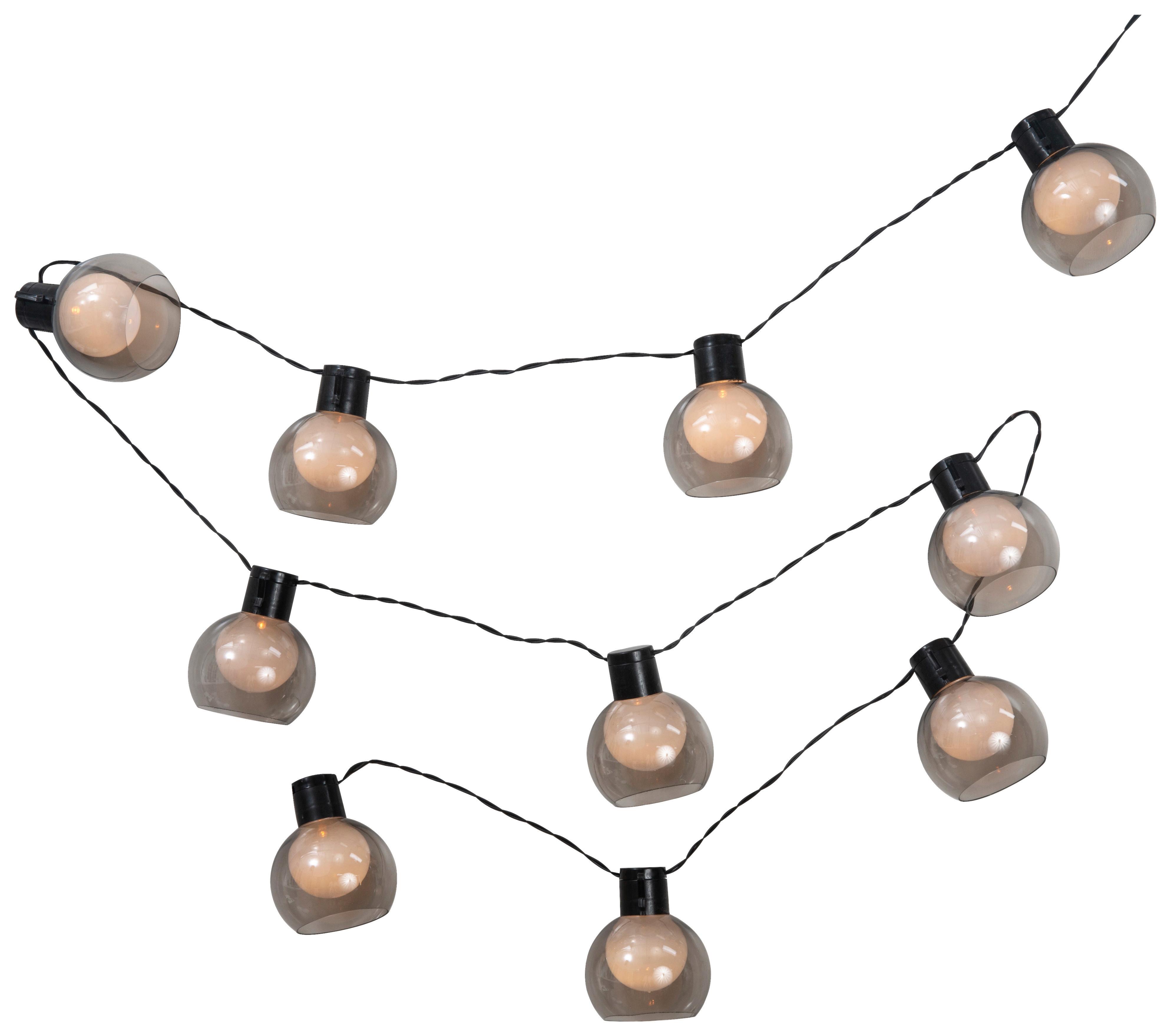 Lichterkette Benny Weiß/Hellgrau max. 0,6 Watt - Hellgrau/Weiß, Kunststoff/Metall (210cm) - Mömax