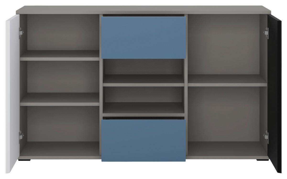 Komoda Laser - bijela/siva, Moderno, drvni materijal/plastika (125,7/74,2/40cm) - Modern Living