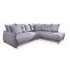 Eckschlafsofa in Hellgrau ´LAZY LUKKA´ - Hellgrau/Kieferfarben, Basics, Holz/Textil (235/190cm) - MID.YOU