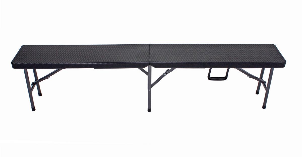 Gartengarnitur 3-tlg. Metall/ Kunststoff Schwarz - Schwarz, Basics, Kunststoff/Metall (180/75/73cm) - Gardenson